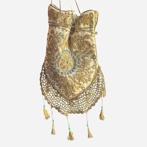 True vintage embroidered beaded purse